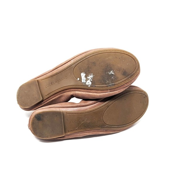 Lucky Brand Shoes Womens 8.5 Erin Ballet Flats Round Toe Leather Bourbon - Picture 6 of 7